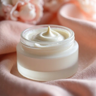 Anti-aging facial cream in a luxurious jar.