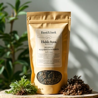 Organic herbal detox tea blend in a tasteful package.